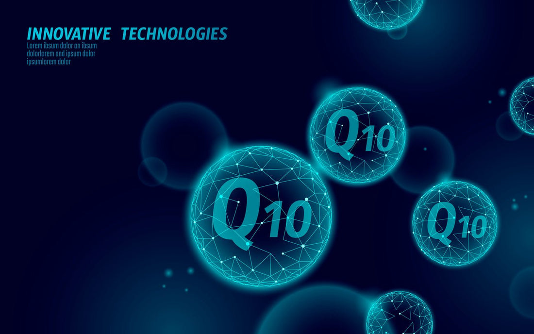 CoQ10 elements represented as circles containing "Q10" with the text "Innovative Technologies."